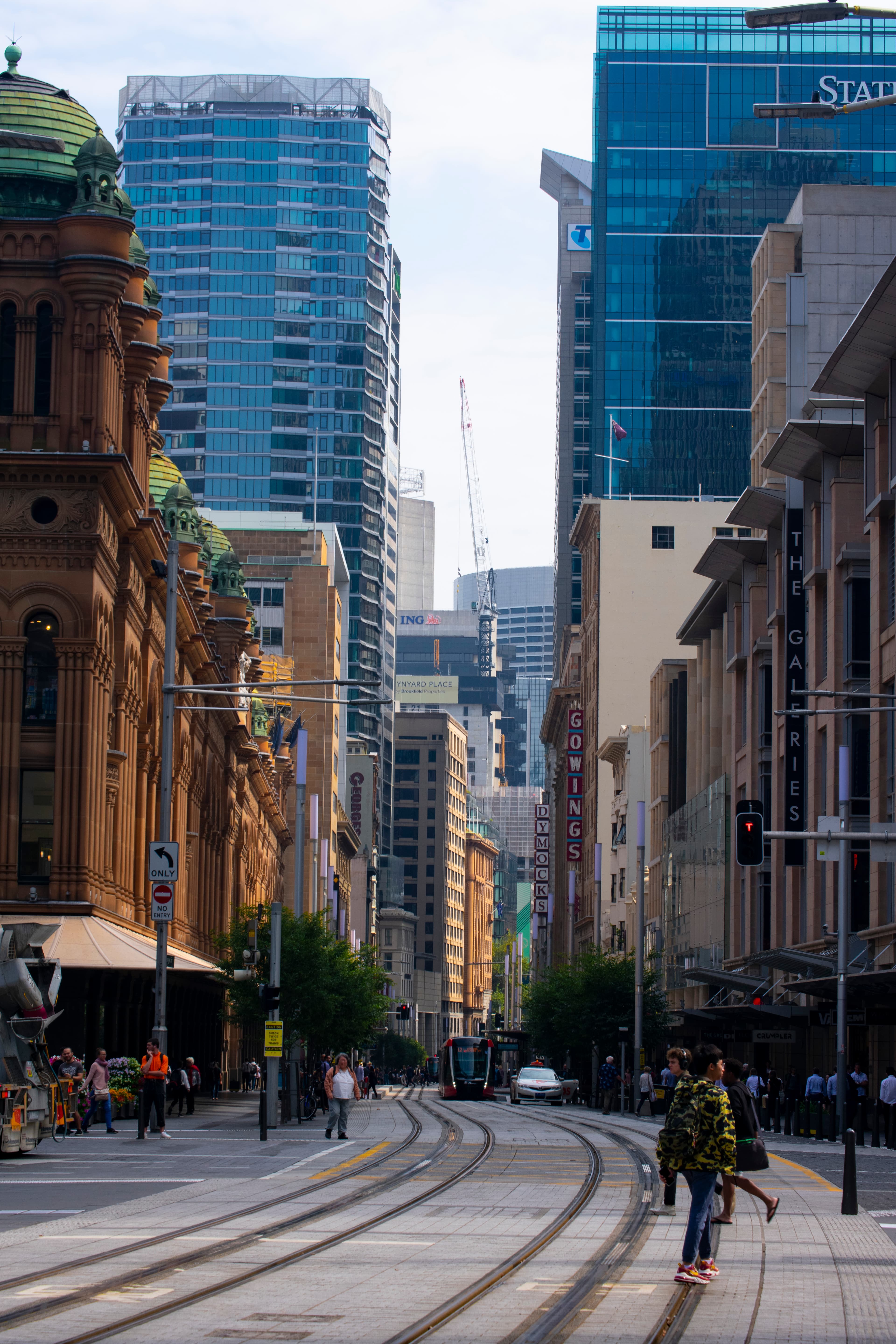 A walking view along George Street in central Sydney
